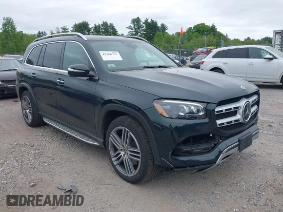 2021 Mercedes-Benz GLS 450 with VIN 4JGFF5KE6MA534582, listed as a IAAI auction lot 42286791 with 53,963 mi miles and . Bid and sale history available at DreamBid. Image 1.