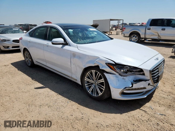 2018 Genesis G80 3.8L with VIN KMHGN4JE6JU216605, listed as a Copart auction lot 61950305 with 34,919 mi miles and Salvage title. Bid and sale history available at DreamBid. Image 4.
