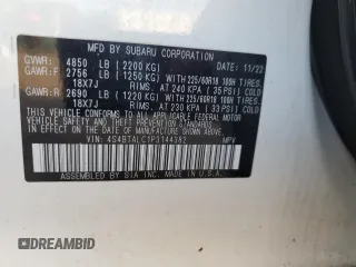 2023 Subaru Outback Onyx with VIN 4S4BTALC1P3144382, listed as a Copart auction lot 60351045 with 34,902 mi miles and Salvage title. Bid and sale history available at DreamBid. Image 13.