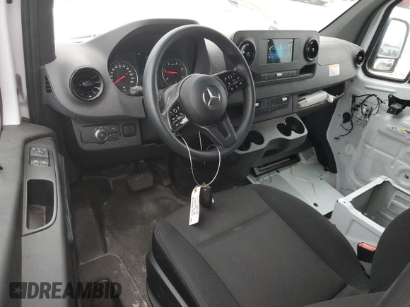 2023 Mercedes-Benz Sprinter Cargo with VIN W1Y4NCHYXPT145632, listed as a Copart auction lot 85204214 with 21,838 mi miles and Salvage Title. Bid and sale history available at carsss.com. Image 8.