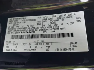 2019 Ford F-150 XL с VIN 1FTEW1CP4KFA14230, выставлен на аукционе IAAI как лот 41363142 с пробегом 117 592 миль миль и . История ставок и продаж доступна на DreamBid. Изображение 9.
