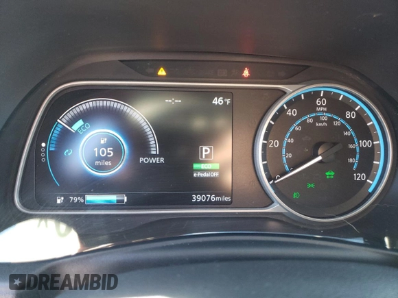 2021 Nissan LEAF SV with VIN 1N4AZ1CV6MC556928, listed as a Copart auction lot 50167985 with 39,076 mi miles and Salvage title. Bid and sale history available at DreamBid. Image 9.
