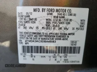 2013 Ford Edge Limited с VIN 2FMDK3KC5DBA45083, выставлен на аукционе Copart как лот 56494484 с пробегом 146 933 миль миль и На запчасти • Non repairable. История ставок и продаж доступна на DreamBid. Изображение 15.