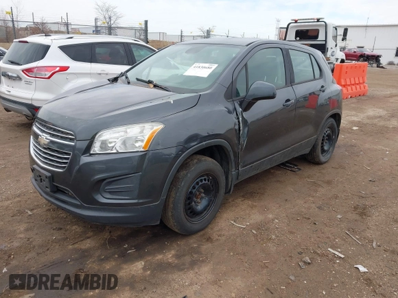 2016 Chevrolet Trax LS with VIN 3GNCJKSB0GL268894, listed as a IAAI auction lot 41830680 with 183,389 mi miles. Bid and sale history available at carsss.com. Image 2.