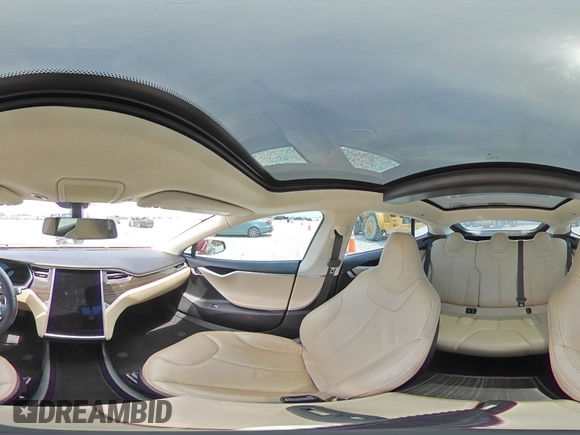 2014 Tesla Model S 60 with VIN 5YJSA1H18EFP38582, listed as a Copart auction lot 56581735 with 69,106 mi miles and Salvage title. Bid and sale history available at DreamBid. Image 14.