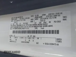 2020 Ford Transit Cargo with VIN 1FTBW3X8XLKB71111, listed as a IAAI auction lot 41638622 with 114,526 mi miles and . Bid and sale history available at DreamBid. Image 9.