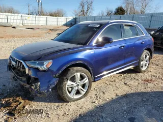 2021 Audi Q3 S line Premium Plus with VIN WA1EECF31M1022593, listed as a Copart auction lot 42365065 with 64,012 mi miles and Salvage Title. Bid and sale history available at carsss.com. Image 1.