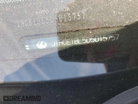 2013 Lexus GS 350 z VIN JTHCE1BL5D5015757, wystawiony jako Copart lot #54695465 z przebiegiem Nie podano mil oraz Szkoda całkowita • Salvage title. Historia ofert i sprzedaży dostępna na DreamBid. Obrazek 12.