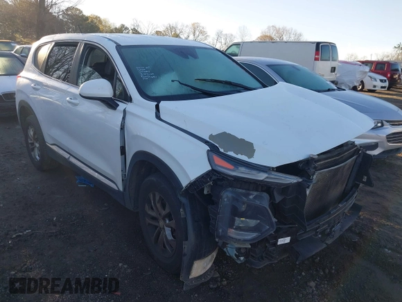 2019 Hyundai Santa Fe SE with VIN 5NMS2CAD6KH114027, listed as a IAAI auction lot 41874556 with 125,729 mi miles. Bid and sale history available at carsss.com. Image 1.