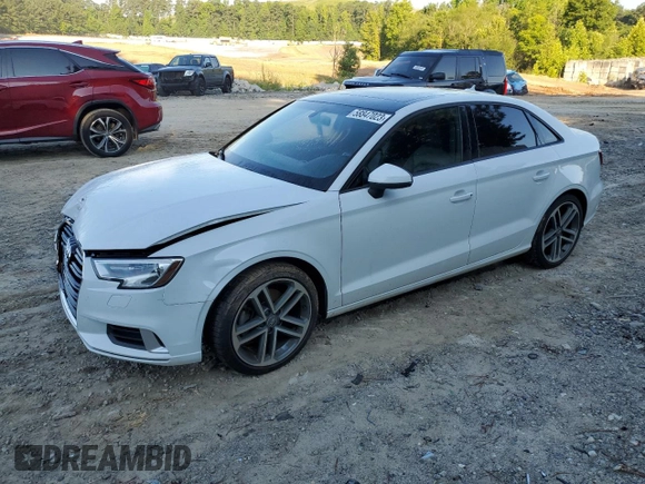 2017 Audi A3 Sedan Premium with VIN WAUB8GFF1H1075590, listed as a Copart auction lot 58847023 with 61,878 mi miles. Bid and sale history available at carsss.com. Image 1.