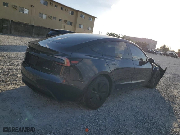 2024 Tesla Model 3 Long Range with VIN 5YJ3E1EB5RF729978, listed as a Copart auction lot 46510995 with 7,336 mi miles and Non Repairable. Bid and sale history available at carsss.com. Image 3.