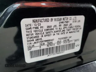 2024 Infiniti Q50 Red Sport 400 with VIN JN1FV7DR7RM680467, listed as a Copart auction lot 86691374 with 51 mi miles and Non repairable. Bid and sale history available at DreamBid. Image 12.