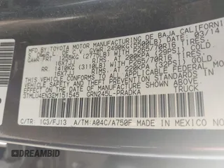 2014 Toyota Tacoma with VIN 3TMLU4EN3EM151545, listed as a IAAI auction lot 41821451 with 261,311 mi miles. Bid and sale history available at carsss.com. Image 9.