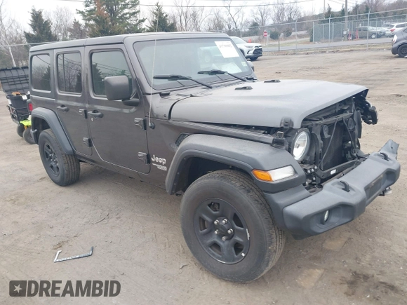 2019 Jeep Wrangler Unlimited Sport Altitude with VIN 1C4HJXDG0KW559807, listed as a IAAI auction lot 41790082 with 34,221 mi miles and . Bid and sale history available at DreamBid. Image 1.