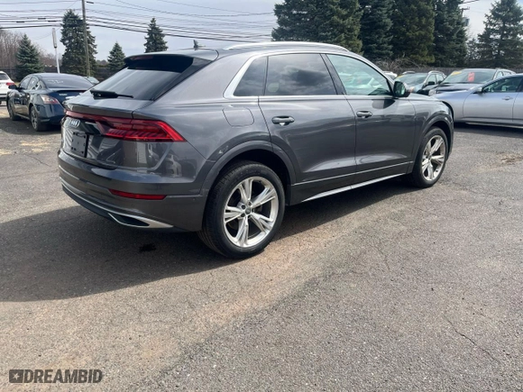 2019 Audi Q8 Premium Plus with VIN WA1BVAF13KD035346, listed as a Copart auction lot 50950015 with 105787 miles and Clean Title. Bid and sale history available at carsss.com. Image 3.