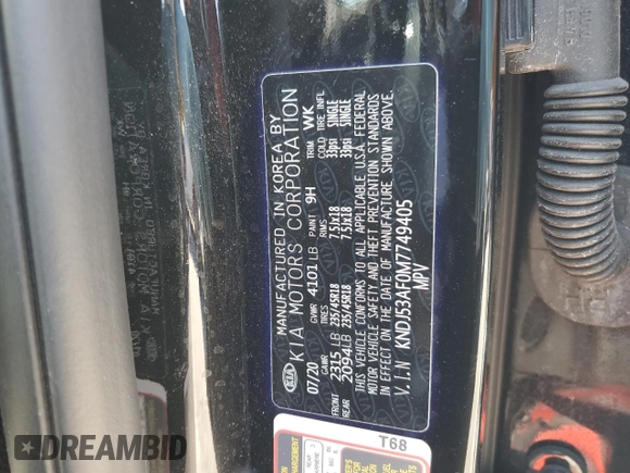 2021 Kia Soul Turbo with VIN KNDJ53AF0M7749405, listed as a Copart auction lot 46735405 with Not Provided miles and Salvage Title. Bid and sale history available at DreamBid. Image 15.
