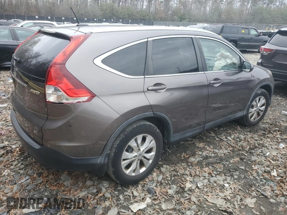 2012 Honda CR-V EX-L with VIN 5J6RM4H79CL015985, listed as a Copart auction lot 83445374 with 188,642 mi miles and Salvage Title. Bid and sale history available at DreamBid. Image 3.