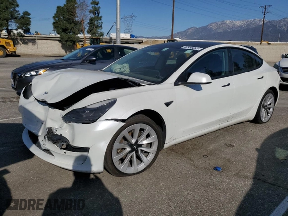 2022 Tesla Model 3 Long Range with VIN 5YJ3E1EB5NF145364, listed as a Copart auction lot 48956045 with 80,485 mi miles and Clean Title. Bid and sale history available at carsss.com. Image 1.