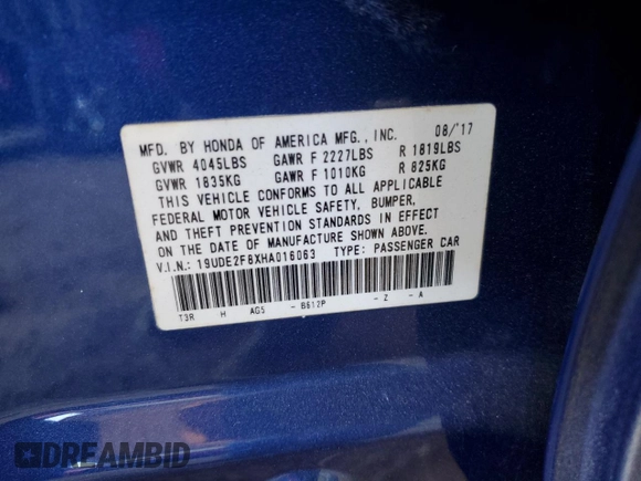 2017 Acura ILX w/Premium/A-SPEC Pkg with VIN 19UDE2F8XHA016063, listed as a Copart auction lot 80445634 with 61,782 mi miles and Salvage Title. Bid and sale history available at carsss.com. Image 15.