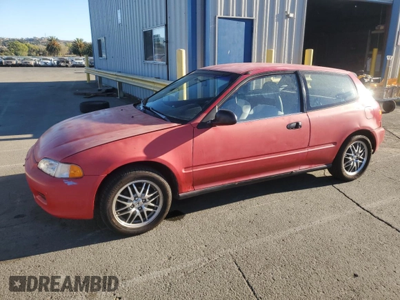 1993 Honda Civic CX with VIN 2HGEH2357PH500956, listed as a Copart auction lot 77437544 with 165,967 mi miles and Salvage Title. Bid and sale history available at DreamBid. Image 1.