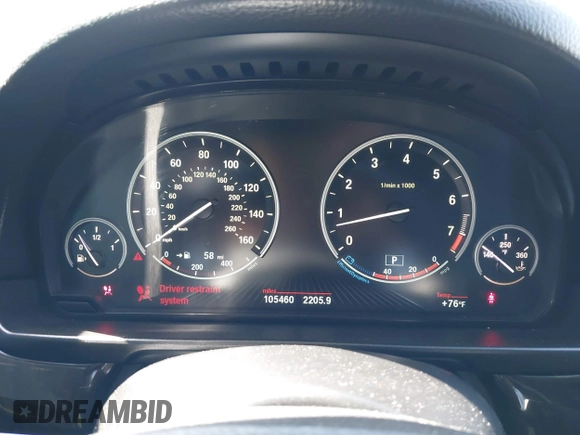 2014 BMW 5 Series 535i with VIN WBA5B1C54ED917047, listed as a IAAI auction lot 41727855 with 105,460 mi miles and . Bid and sale history available at DreamBid. Image 7.