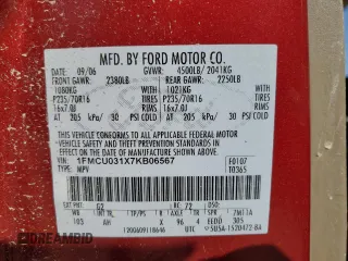 2007 Ford Escape XLT with VIN 1FMCU031X7KB06567, listed as a Copart auction lot 61941534 with 0 mi miles and Salvage Title. Bid and sale history available at carsss.com. Image 14.