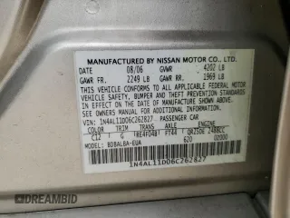 2006 Nissan Altima S с VIN 1N4AL11D06C262827, выставлен на аукционе Copart как лот 52960435 с пробегом 151 457 миль миль и Списание • Salvage title. История ставок и продаж доступна на DreamBid. Изображение 14.