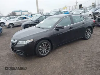 2015 Acura TLX V6 Advance with VIN 19UUB3F76FA002163, listed as a IAAI auction lot 41460668 with 110,095 mi miles. Bid and sale history available at carsss.com. Image 2.