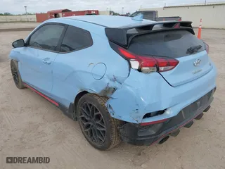 2020 Hyundai Veloster N with VIN KMHT36AH6LU004705, listed as a IAAI auction lot 42014151 with 155,813 mi miles. Bid and sale history available at carsss.com. Image 3.
