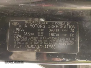 2005 Kia Sorento LX z VIN KNDJC733755447560, wystawiony jako IAAI lot #41724093 z przebiegiem 145 599 mil mil oraz . Historia ofert i sprzedaży dostępna na DreamBid. Obrazek 9.