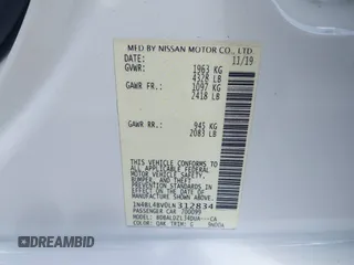 2020 Nissan Altima S with VIN 1N4BL4BV0LN312834, listed as a IAAI auction lot 41967103 with 85,002 mi miles and . Bid and sale history available at carsss.com. Image 9.
