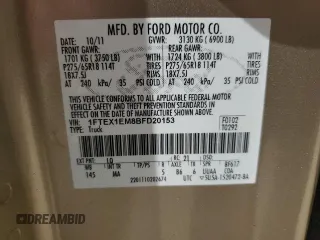 2011 Ford F-150 XL with VIN 1FTEX1EM8BFD20153, listed as a Copart auction lot 60405365 with 239,383 mi miles and Salvage title. Bid and sale history available at DreamBid. Image 12.