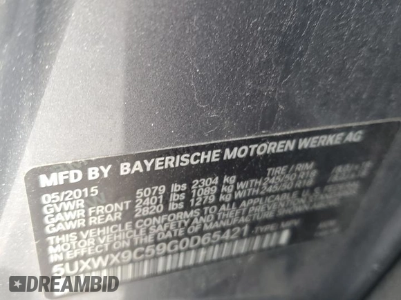 2016 BMW X3 xDrive28i with VIN 5UXWX9C59G0D65421, listed as a Copart auction lot 50040395 with 146,751 mi miles and Salvage Title. Bid and sale history available at carsss.com. Image 13.