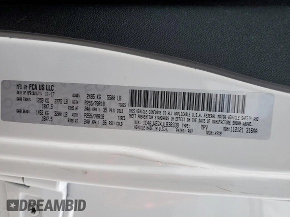 2018 Jeep Wrangler Unlimited Sahara z VIN 1C4BJWEGXJL838339, wystawiony jako Copart lot #54161375 z przebiegiem 70 556 mil mil oraz Szkoda całkowita • Salvage title. Historia ofert i sprzedaży dostępna na DreamBid. Obrazek 13.