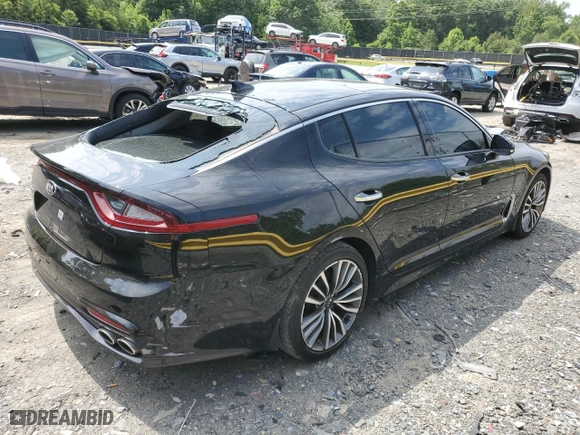 2018 Kia Stinger Premium with VIN KNAE25LA3J6035273, listed as a Copart auction lot 60840044 with 50,518 mi miles and Salvage Title. Bid and sale history available at carsss.com. Image 3.