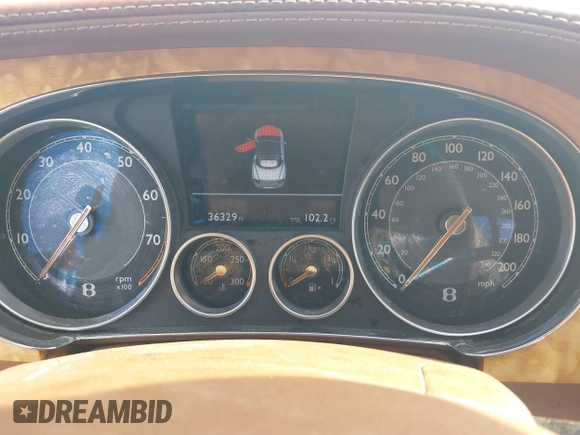 2012 Bentley Continental GT with VIN SCBGR3ZA1CC077130, listed as a IAAI auction lot 42138327 with 36,329 mi miles and . Bid and sale history available at DreamBid. Image 7.