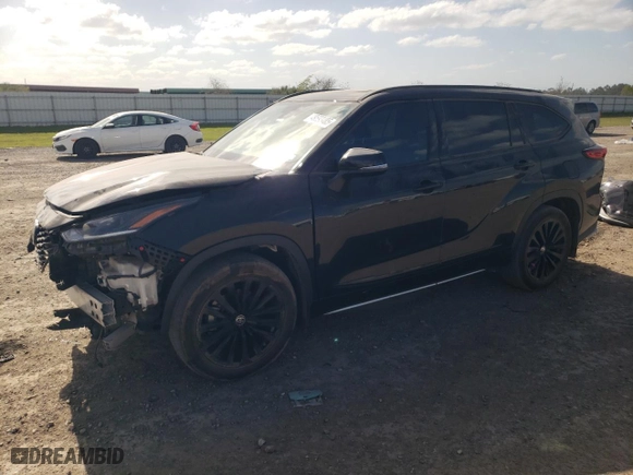 2023 Toyota Highlander L with VIN 5TDKDRAH5PS030480, listed as a Copart auction lot 49593485 with 55,657 mi miles and Salvage Title. Bid and sale history available at carsss.com. Image 1.