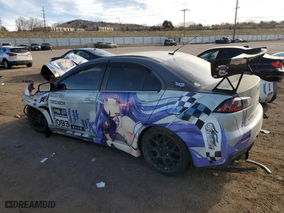 2008 Mitsubishi Lancer Evolution MR with VIN JA3AW56V98U051308, listed as a Copart auction lot 50452355 with 0 mi miles and Salvage Title. Bid and sale history available at carsss.com. Image 2.