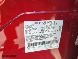 2016 Ford Edge SEL with VIN 2FMPK4J92GBC55590, listed as a IAAI auction lot 41707963 with 120,742 mi miles. Bid and sale history available at carsss.com. Image 9.