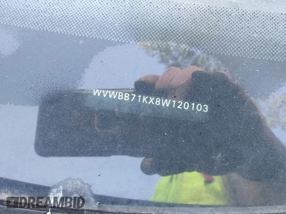 2008 Volkswagen Rabbit S z VIN WVWBB71KX8W120103, wystawiony jako IAAI lot #42573023 z przebiegiem 103 403 mil mil oraz . Historia ofert i sprzedaży dostępna na DreamBid. Obrazek 12.