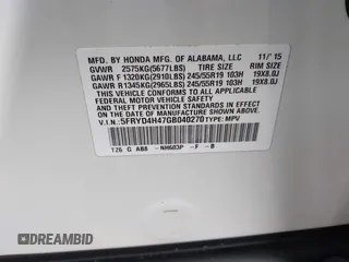 2016 Acura MDX Technology z VIN 5FRYD4H47GB040270, wystawiony jako IAAI lot #42196645 z przebiegiem 72 100 mil mil oraz . Historia ofert i sprzedaży dostępna na DreamBid. Obrazek 9.