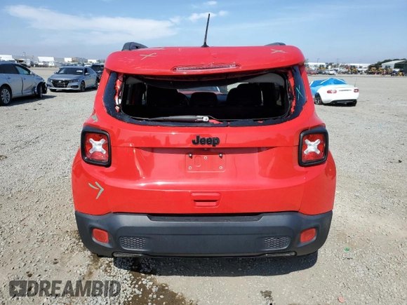 2018 Jeep Renegade Latitude with VIN ZACCJABB4JPJ46537, listed as a Copart auction lot 53843355 with 69,536 mi miles and Salvage title. Bid and sale history available at DreamBid. Image 6.