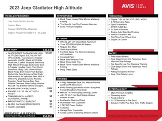 2023 Jeep Gladiator Overland with VIN 1C6HJTFGXPL550344, listed as a Copart auction lot 46659255 with 0 mi miles and Non Repairable. Bid and sale history available at carsss.com. Image 12.