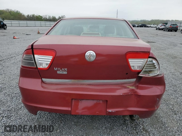 2006 Mercury Milan Premier with VIN 3MEFM08Z06R662458, listed as a Copart auction lot 51348245 with 210,545 mi miles and Salvage Title. Bid and sale history available at carsss.com. Image 6.