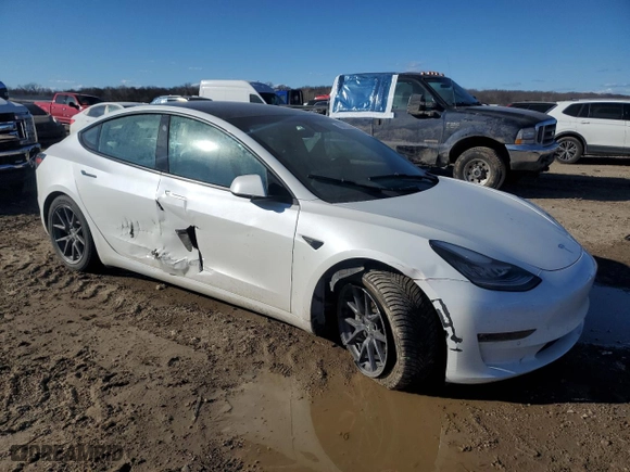 2021 Tesla Model 3 Long Range with VIN 5YJ3E1EB4MF849456, listed as a Copart auction lot 45899225 with 0 mi miles and Salvage Title. Bid and sale history available at carsss.com. Image 4.