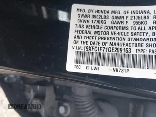 2016 Honda Civic Sedan EX-L with VIN 19XFC1F71GE209163, listed as a IAAI auction lot 40322953 with 149,874 mi miles. Bid and sale history available at carsss.com. Image 9.