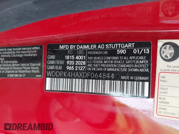 2013 Mercedes-Benz SLK 250 с VIN WDDPK4HAXDF064844, выставлен на аукционе IAAI как лот 41238237 с пробегом 61 180 миль миль и . История ставок и продаж доступна на DreamBid. Изображение 9.