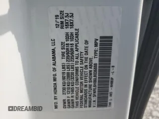 2020 Honda Odyssey Touring z VIN 5FNRL6H86LB036888, wystawiony jako Copart lot #58781675 z przebiegiem 130 329 mil mil oraz Szkoda całkowita • Salvage title. Historia ofert i sprzedaży dostępna na DreamBid. Obrazek 14.