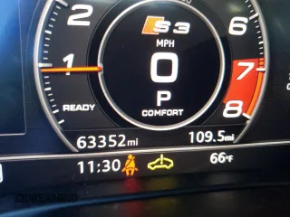 2017 Audi S3 Premium Plus with VIN WAUB1GFFXH1070683, listed as a Copart auction lot 58864992 with 63,352 mi miles. Bid and sale history available at carsss.com. Image 8.