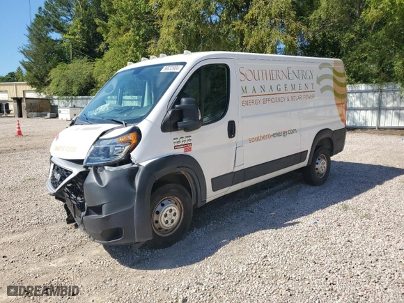 2021 Ram ProMaster Cargo Van with VIN 3C6LRVAG3ME558831, listed as a Copart auction lot 68833904 with 56,941 mi miles and Salvage Title. Bid and sale history available at carsss.com. Image 1.
